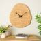 19" x 20" Brown Wood Wavy Decorative Wall Clock with Black Accents